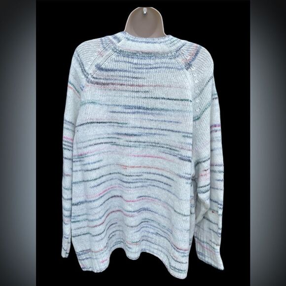 Old Navy Sweater Space Dye Long Sleeves Crew Neck Pullover Wool Blend Gray 3X - Picture 2 of 4